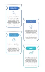 Vertical infographic design with icons and 4 options or steps. Thin line. Infographics business concept. Can be used for info graphics, flow charts, presentations, mobile web sites, printed materials.