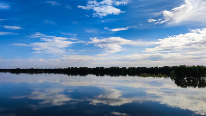 Fototapeta premium View of the river and the sky.