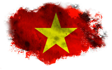 White background with torn flag of Vietnam. 3d illustration