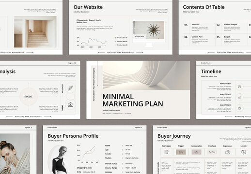 Minimal Marketing Plan Presentation Layout