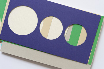 paper background with purple card stock and circles