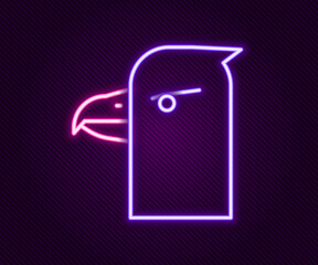 Glowing neon line Eagle head icon isolated on black background. Colorful outline concept. Vector
