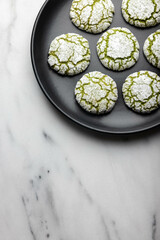 Matcha Cookies on Plate