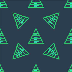Line Business pyramid chart infographics icon isolated seamless pattern on blue background. Pyramidal stages graph elements. Vector