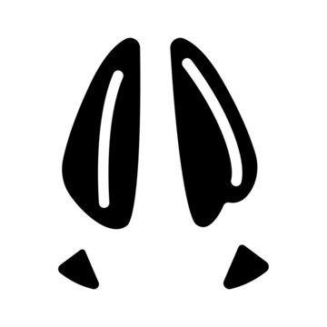 deer animal hoof print glyph icon vector. deer animal hoof print sign. isolated contour symbol black illustration