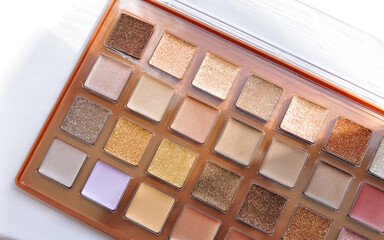 Multicolored pallete with shades for make up