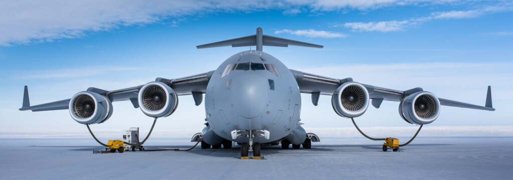 C-17 on a ski runway in Antarctica