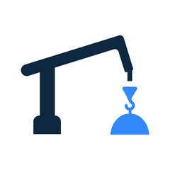 Crane hook, lifting icon. Editable vector logo.