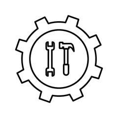 Tool, repair, construction, work line icon. Outline vector.