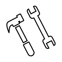 Repair, tools, work line icon. Outline vector.