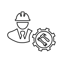 Repair, service, support outline icon. Line art design.