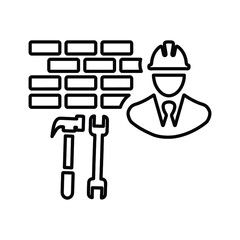 Under, maintenance, service outline icon. Line vector design.