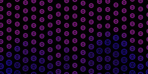 Dark Purple vector backdrop with mystery symbols.