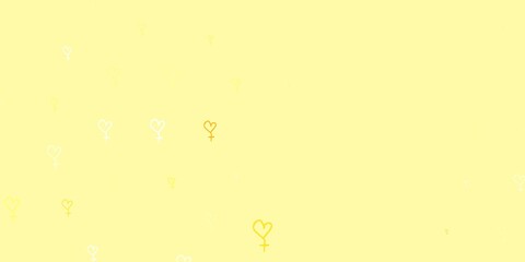 Light Orange vector backdrop with women power symbols.