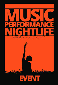 Music event concept for internet banners, social media banners, headers of websites, vector illustration 