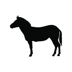 A collection of silhouettes of African animals. Giraffe, elephant, antelope, rhino, camel, leopard, gazelle, mountain goat, leopard. Vector illustration.