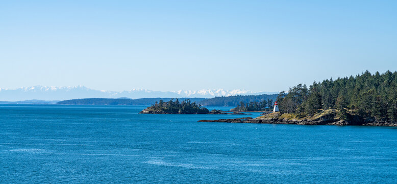 Southern Gulf Islands, Strait Of Georgia. Panoramic View.