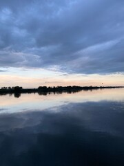 sunset over the river