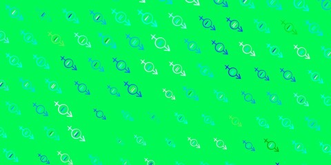 Light Blue, Green vector template with businesswoman signs.