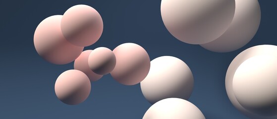 3D render design of floating sphere background