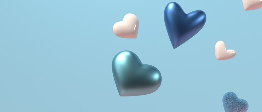 Hearts - Appreciation and love theme - 3D render