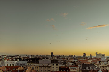 sunset over the city