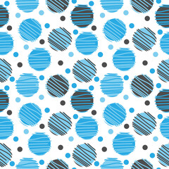 Seamless pattern with colorful polka dots.Circles.Vector graphics.Suitable for textile,paper,background.