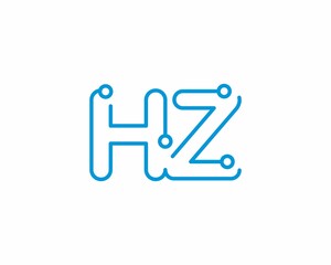 Abstract Letters HZ Logo Design Template 001