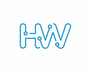 Abstract Letters HW Logo Design Template 001