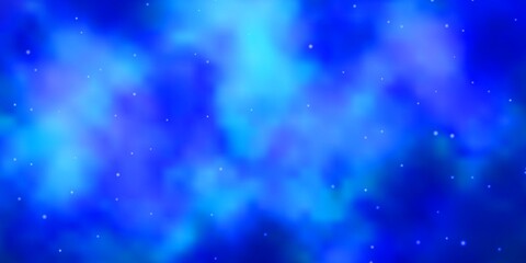 Naklejka na ściany i meble Light BLUE vector pattern with abstract stars.