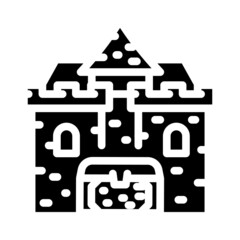 treasure castle glyph icon vector. treasure castle sign. isolated contour symbol black illustration
