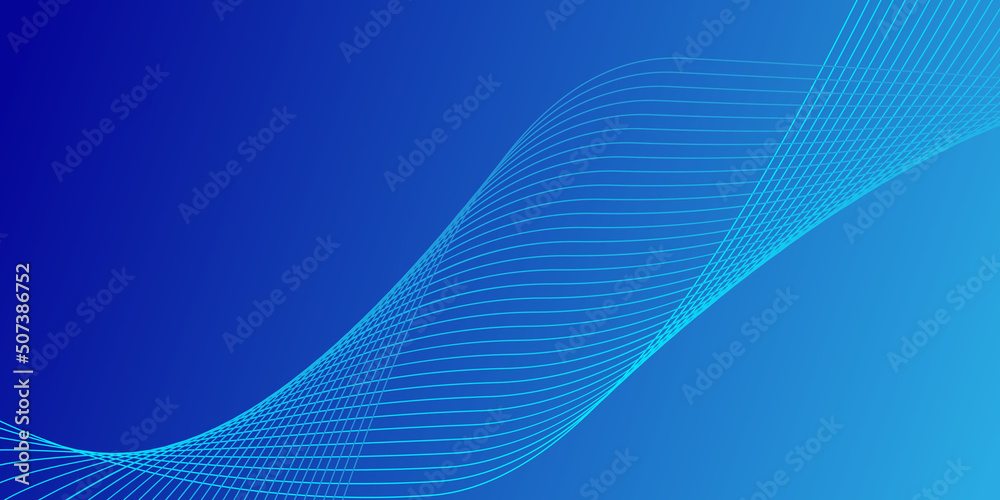 Wall mural vector wave lines flowing dynamic. abstract background.