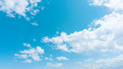 Fototapeta na wymiar 夏の空と雲の背景素材