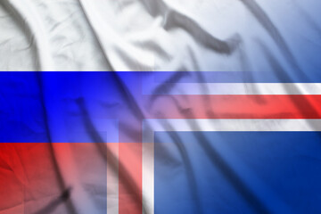 Russia and Iceland national flag international negotiation ISL RUS