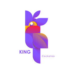 Logo design with metric concept in bird theme king cockatoo © IrhamJanuar