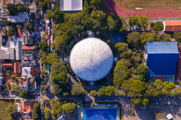 quadra esportiva Bolão em Jundiaí, SP. Vista aérea com drone. 26-05-2022
