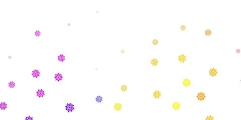 Light blue, yellow vector template with ice snowflakes.