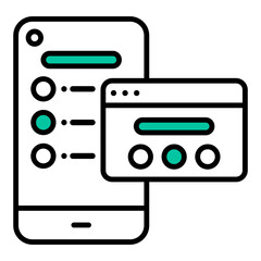 computer and smartphone internet browse icon