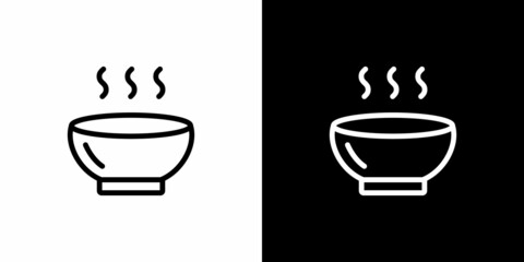 Bowl, hot ramen, soup icon vector in line style