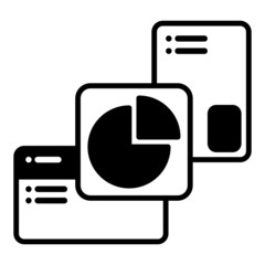 business report icon and pie chart