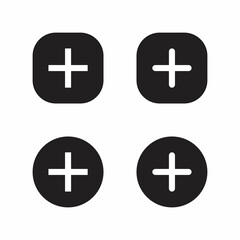 Add button icon vector of social media elements. Cross, plus sign symbol - obrazy, fototapety, plakaty
