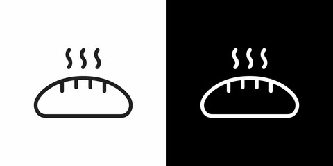 Hot bread, loaf, bakery icon vector in line style