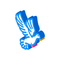 flying dove isometric icon vector. flying dove sign. isolated symbol illustration