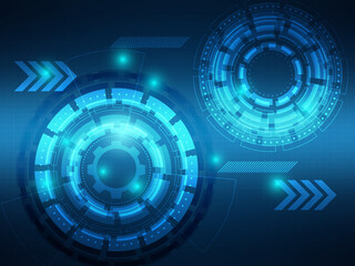 abstract blue futuristic cyber technology background vector illustration