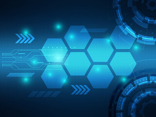 Fototapeta premium abstract blue futuristic cyber technology background