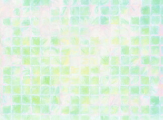 Green glitter brick tile wall. Pastel painting