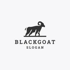 Black goat logo icon design template vector illustration
