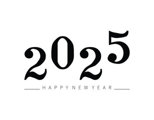 Fototapeta na wymiar Happy New Year 2025. Happy New Year 2025 text design for Brochure design, card, banner