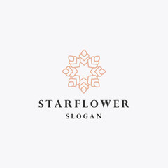 Star flower logo icon design template vector illustration