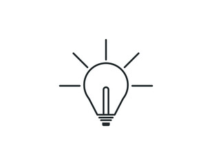 Bulb light vector icon. Lighting Electric lamp. Electricity, shine. Light Bulb icon vector, isolated on background. Bulb light icon - Idea sign, solution. Bulb light symbol Energy